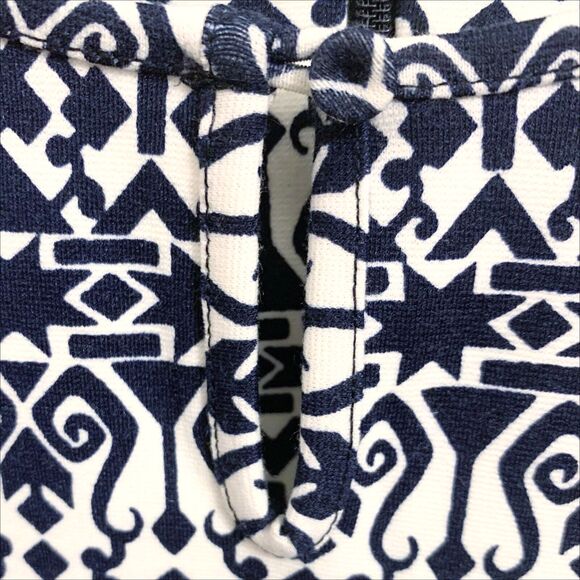 Talbots Sleeveless A-Line Geometric Print Dress Plus Sz 2X Navy Blue White NWOT - Picture 4 of 7
